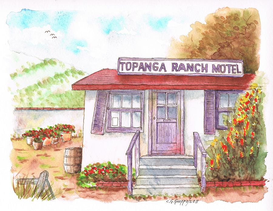 Topanga Ranch Motel - California Painting by Carlos G Groppa