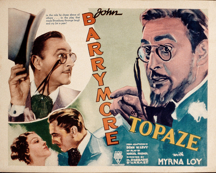 Topaze, John Barrymore, Myrna Loy, 1933 Photograph by Everett - Fine ...