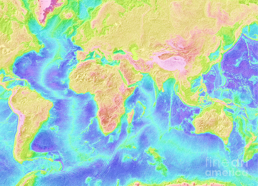 Topography Of The Atlantic And Indian Photograph by Science Source