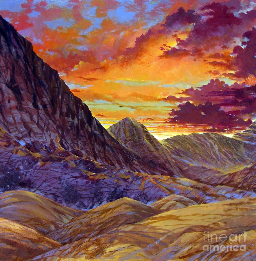 Tora Bora sunset Painting by Bob  George