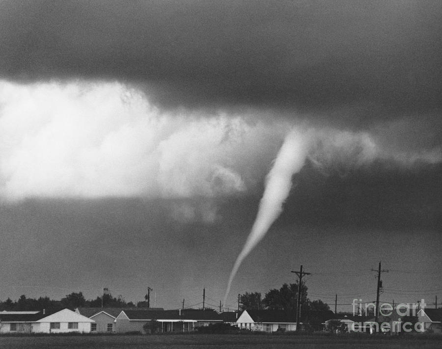 Weather Photograph - Tornado in Indiana by David Petty and Photo Researchers