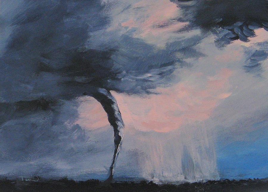 soft pastel paintings of tornadoes