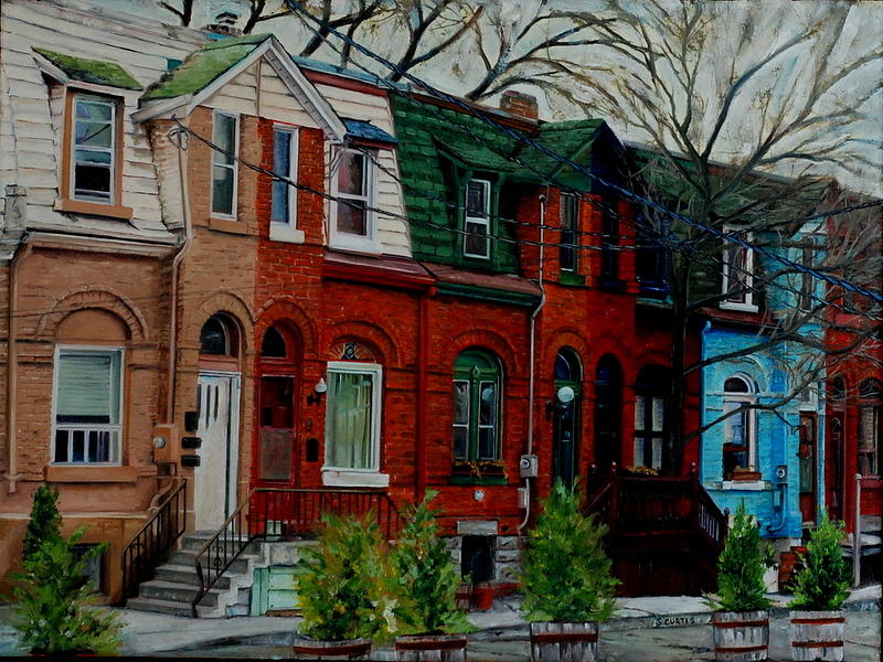 Toronto row houses Painting by Stuart Curtis Fine Art America