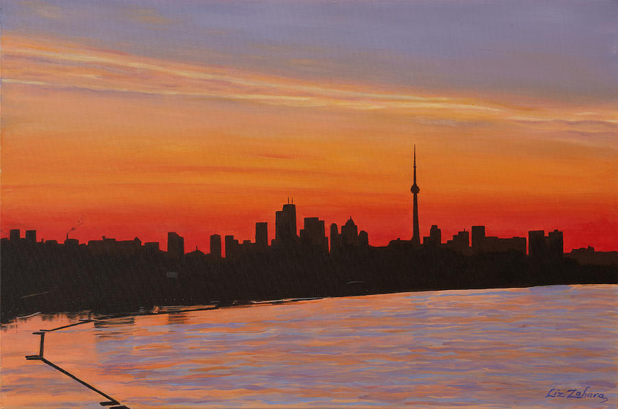 Toronto Sunrise Painting by Liz Zahara