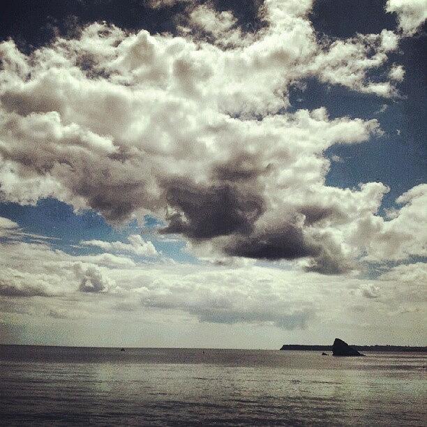 Beach Photograph - #torquay #torbay #devon #beach #clouds by Rachel Lavender