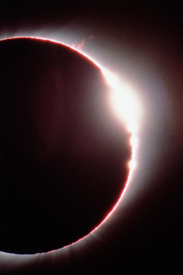 Total Solar Eclipse, Showing A Solar Flare Photograph by Dr Fred Espenak