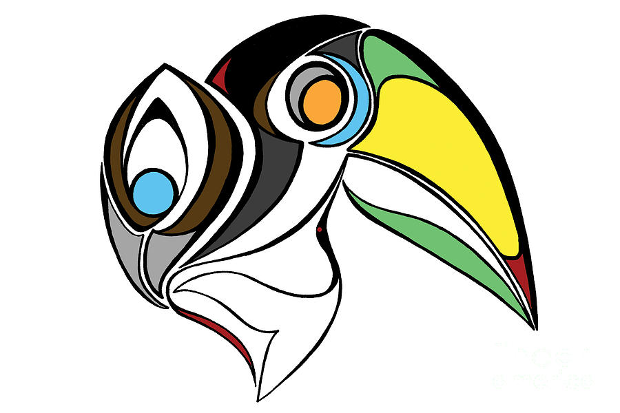 Toucan Digital Art - Toucan and Company on White by Alycia Christine