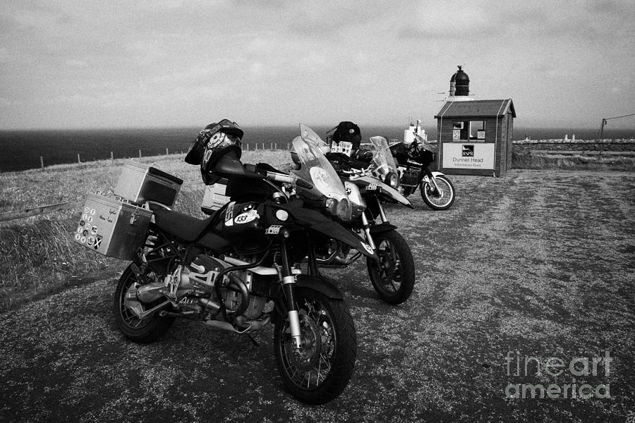 Touring European Motorcycles At Dunnet Head Scotland Uk Photograph by