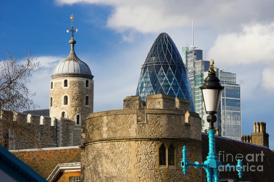 Tower and Gherkin Photograph by Donald Davis