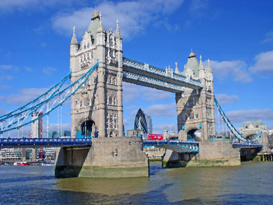 London Mixed Media - Tower Bridge London by Peter Allen