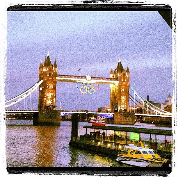 Summer Photograph - Tower Bridge Olympic Sunset by Maeve O Connell