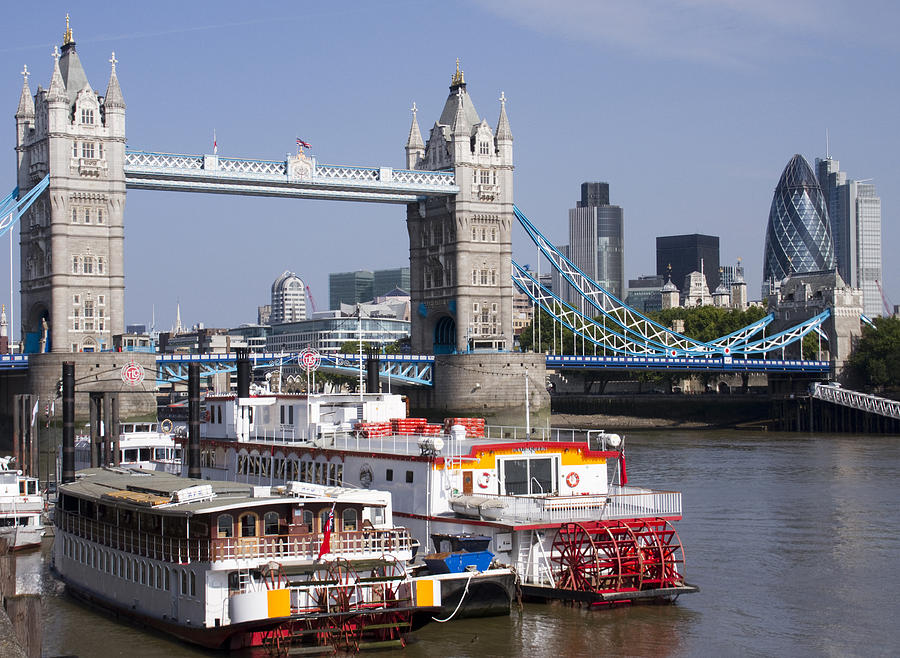 Tower bridge paddle boats Photograph by David French