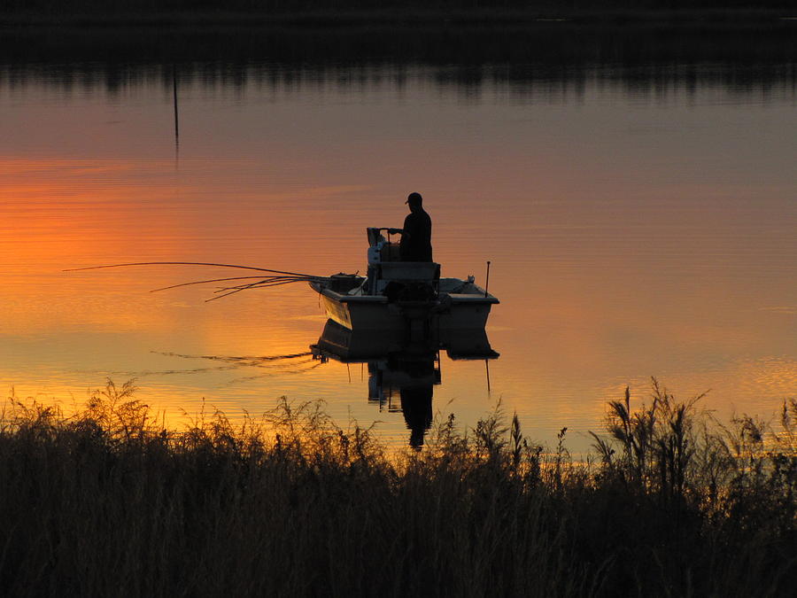 Tower Lake Lone Fisherman Photograph by RobLew Photography