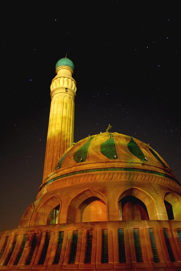 Landscape Photograph - Towering Mosque in the Night by Rick Frost