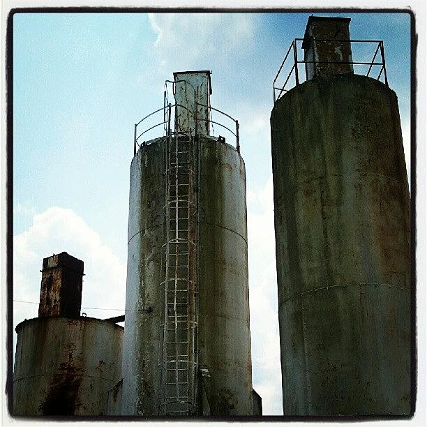 Industrial Photograph - #towers #industrial #tanks #tall #three by Tracy Hager