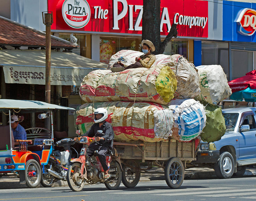 Cambodia Photograph - Towing a big load by David Freuthal