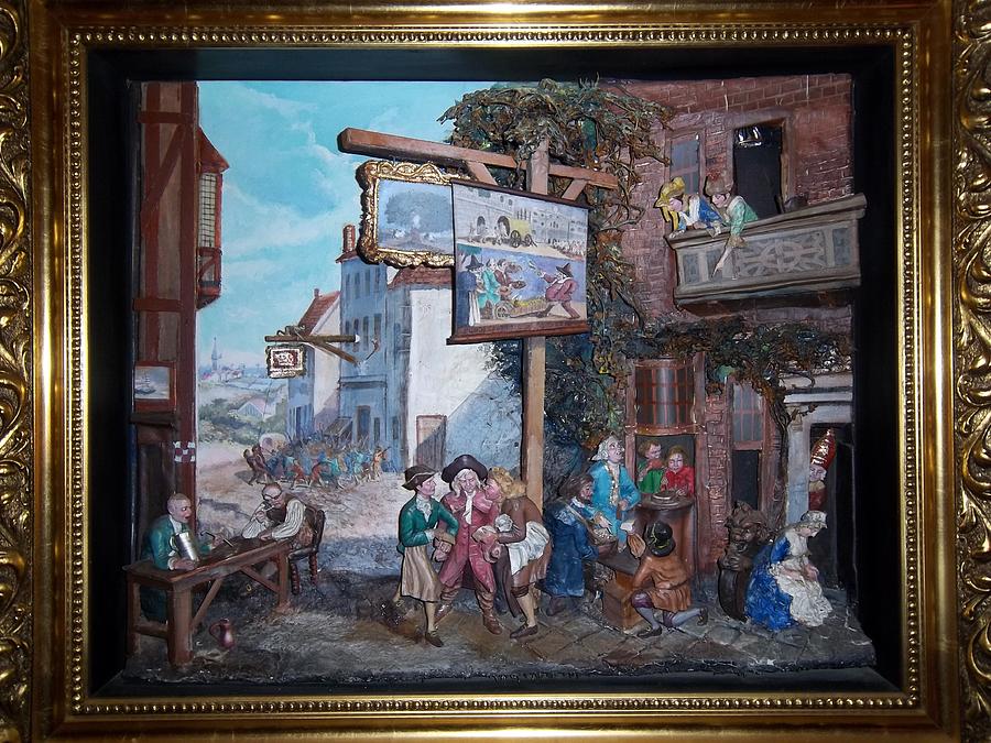 Town Center Metting place Painting by Haydee Scull
