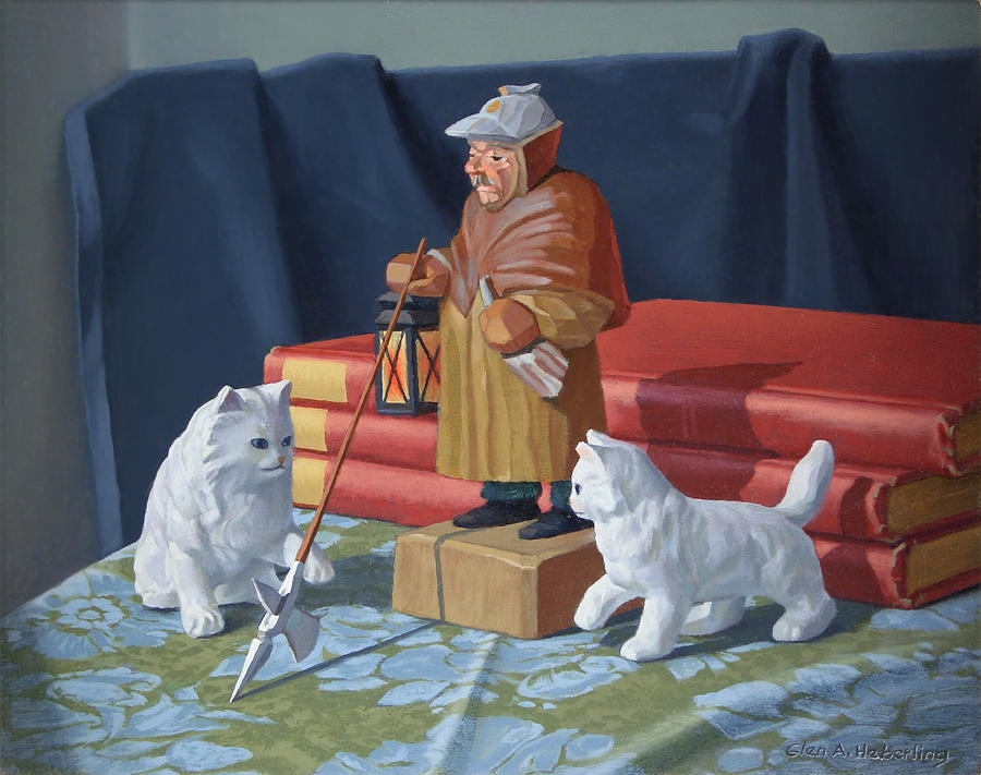 Town Crier and Friends  Painting by Glen Hebeling