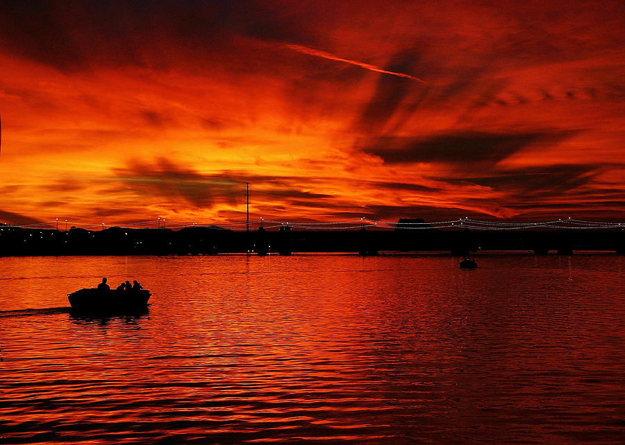 Town Lake Sunset Photograph by John Handfield