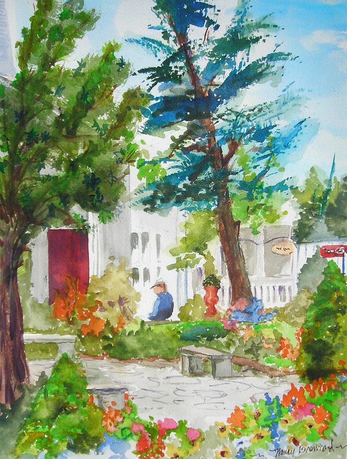 Nature Painting - Town Square Woodstock by Nancy Brennand