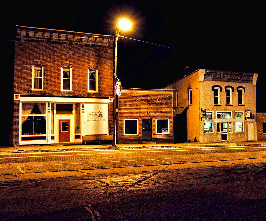 Town Street at Night Photograph by Jeffrey Platt