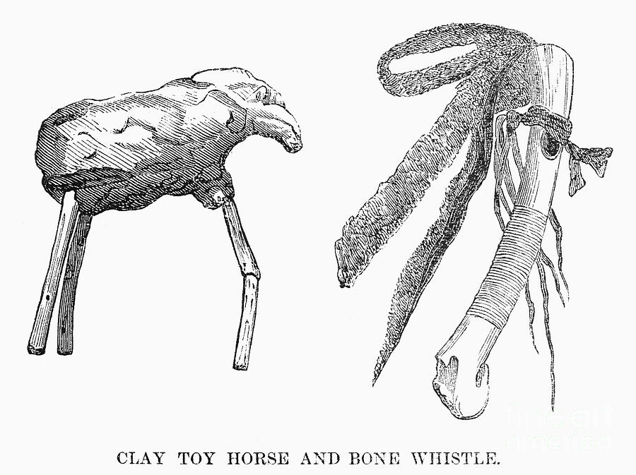 Toy Horse And Bone Whistle Photograph by Granger
