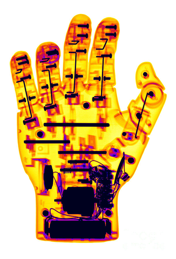 Toy Photograph - Toy Robotic Hand X-ray by Ted Kinsman