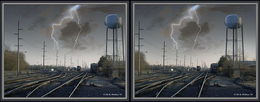 Tracking The Storm - Gently cross your eyes and focus on the middle image Photograph by Brian Wallace