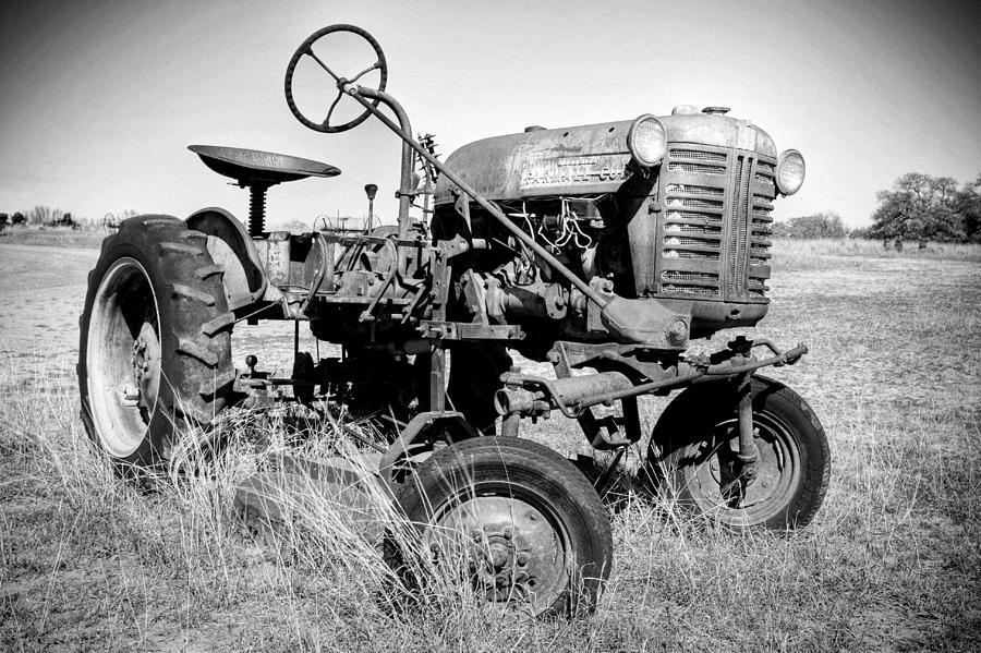 Vintage Photograph - Tractor in a Field by Paul Huchton