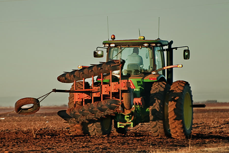 Farm Photograph - Tractor Plowing the Cotton Field by Melany Sarafis