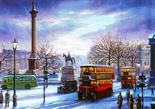 Trafalgar Square 1938 Painting by Mike Jeffries