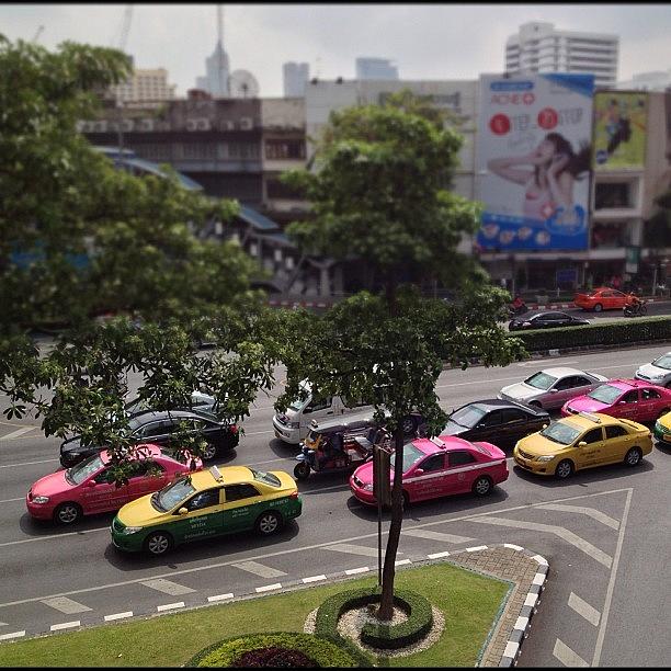 Car Photograph - Traffic Light In #bangkok #tiltshift by Mystreetromance Harsanto