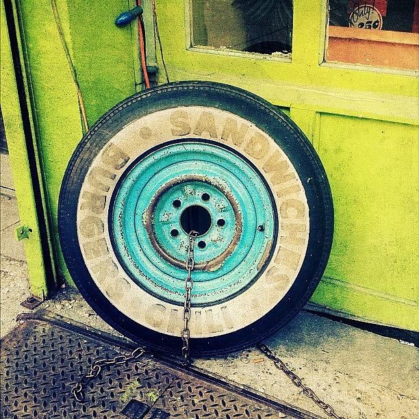 New York City Photograph - Trailer Park Lounge Tire by Natasha Marco