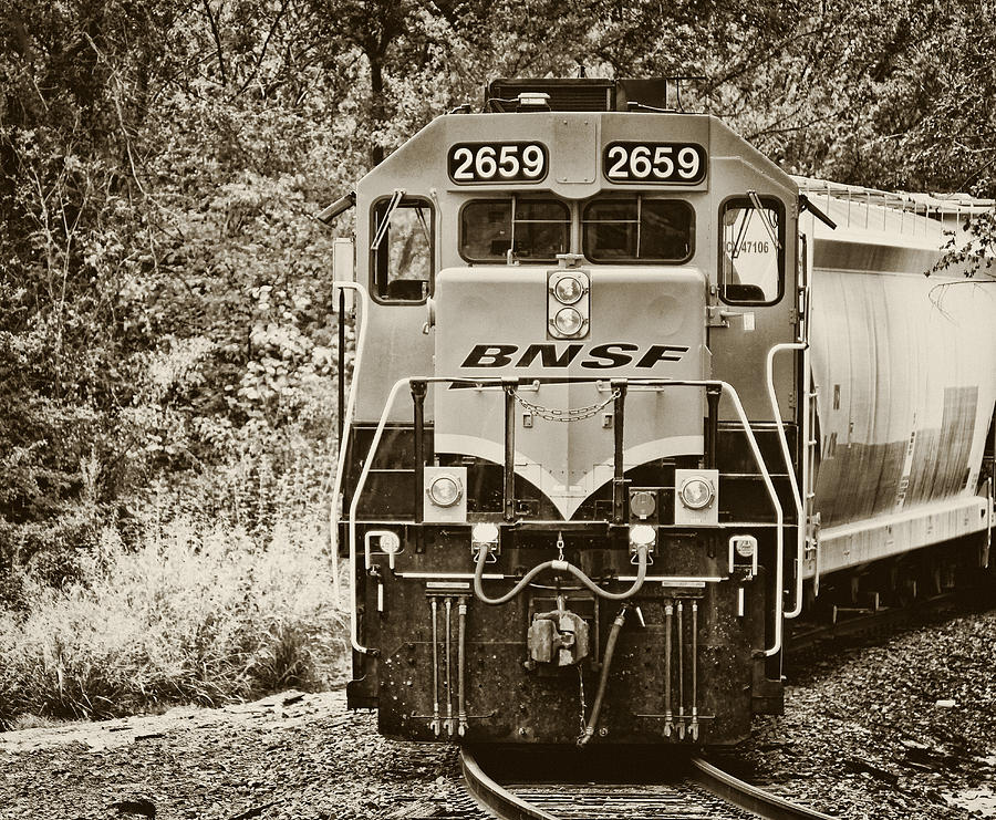 Train in Sepia Photograph by Tony Grider