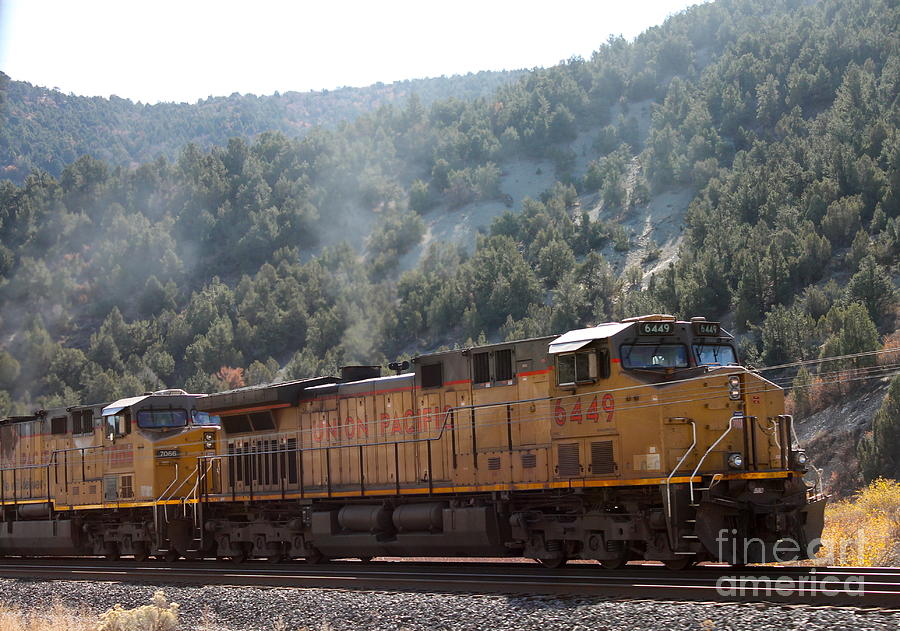 Train in Spanish Fork Canyon Photograph by Pamela Walrath
