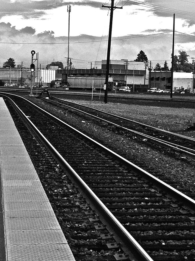 train tracks - Black and White Photograph by Bill Owen