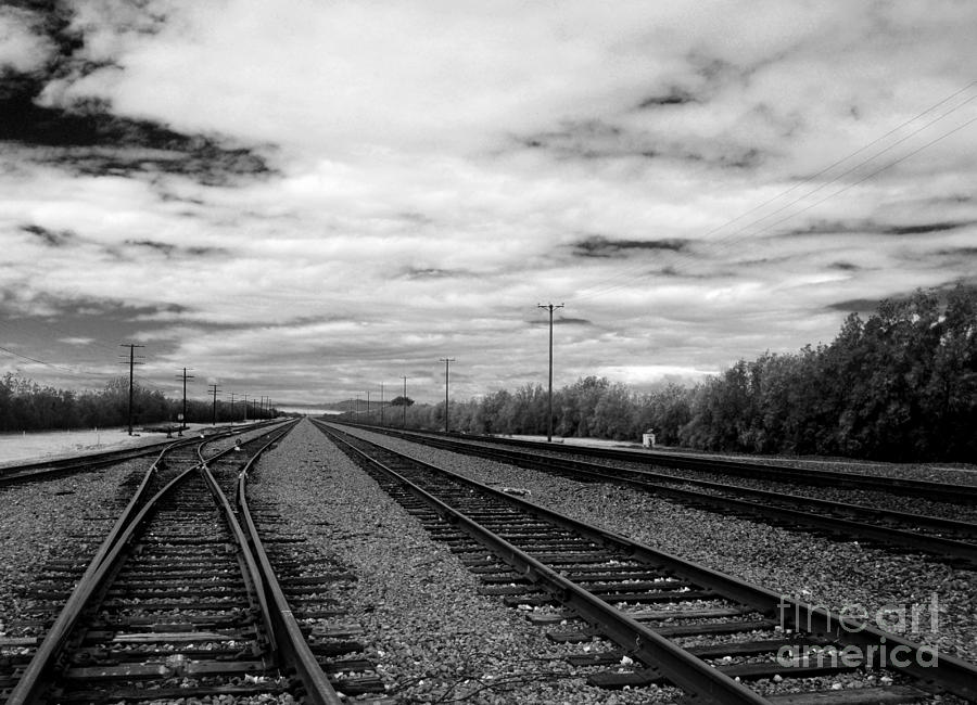 Train Photograph - Train Tracks Leaving Kelso by Vivian Christopher