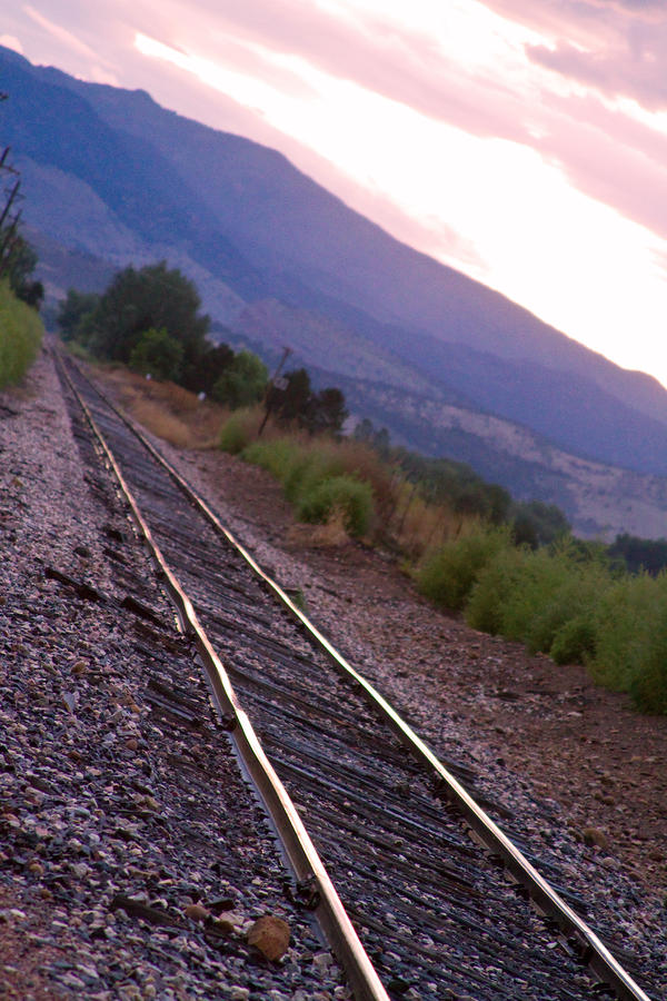 Train Tracks Strait Line Sunset Photograph by James BO Insogna