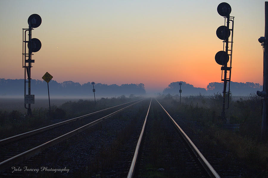 Train tracks to Sunrise Photograph by Jale Fancey