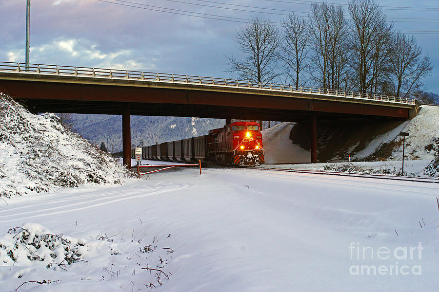 Train under the Highway Photograph by Randy Harris