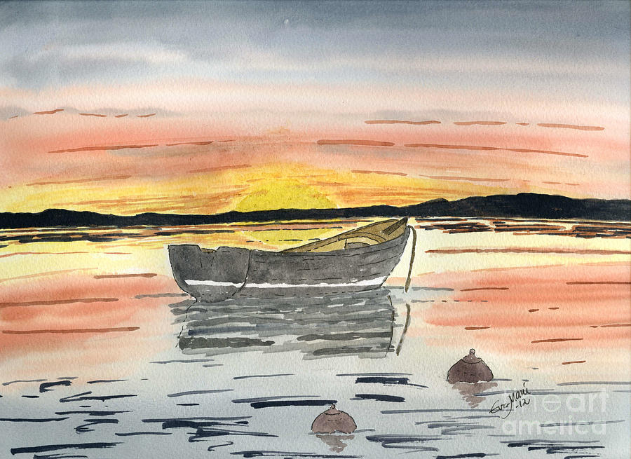 Sunset Painting - Tranquility by Eva Ason