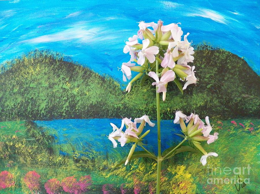 Flower Painting - Tranquility Island by Judy Via-Wolff