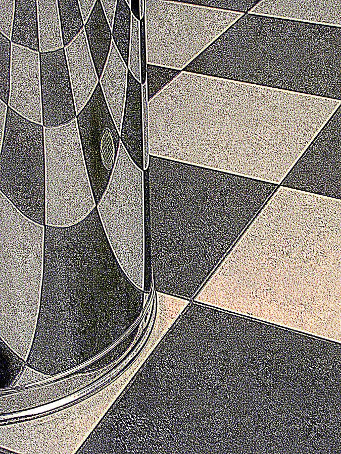 Trash Can and Checkered Floor 2 Photograph by Helaine Cummins