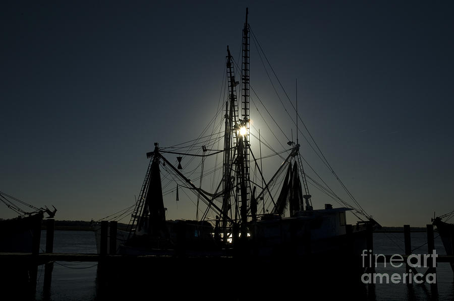 Trawler Silhouette Photograph by Tim Mulina