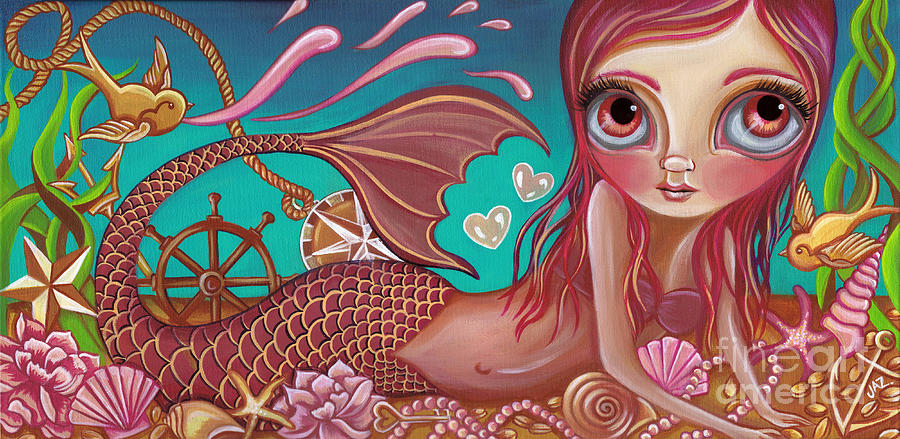 Mermaid Painting - Treasures of the Sea by Jaz Higgins