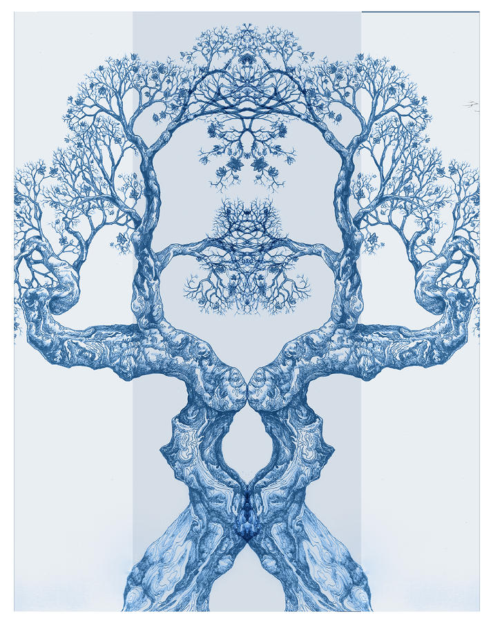 Tree 14 Blue 6 Digital Art by Brian Kirchner