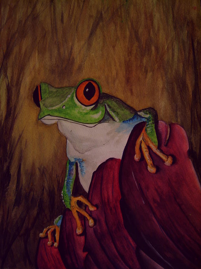 Tree Frog Painting by Bob Arata
