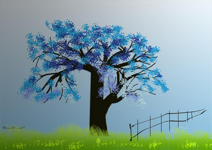Tree in Seasons - 2 Digital Art by Asok Mukhopadhyay