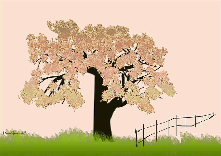 Tree in Seasons -3 Digital Art by Asok Mukhopadhyay