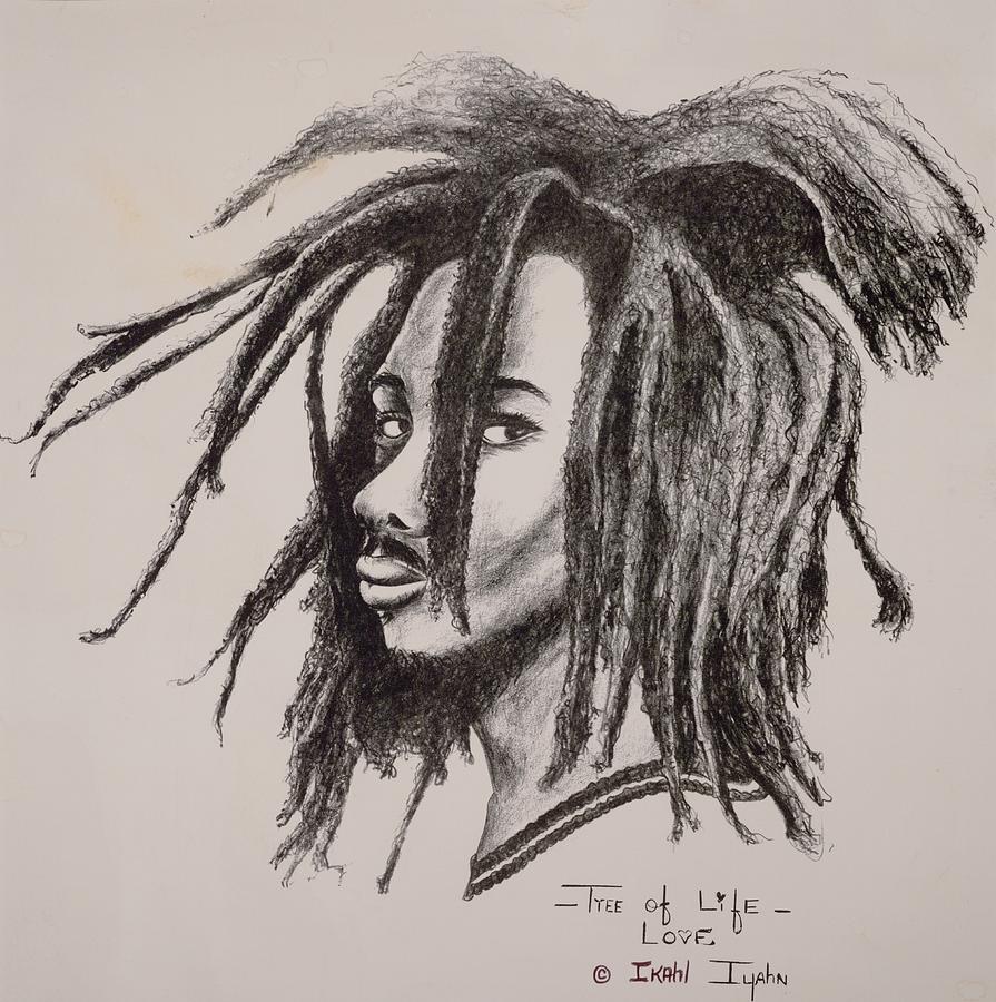 Bob Marley Drawing - Tree of Life by Ikahl Beckford